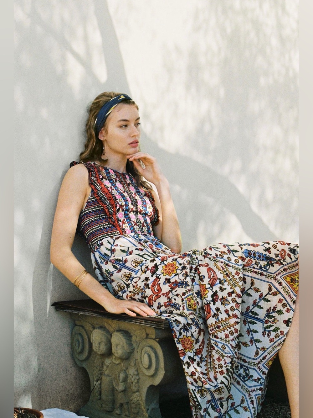 VINEET BAHL Valerie Embroidered Maxi Dress Anthropologie Bohemian 4
